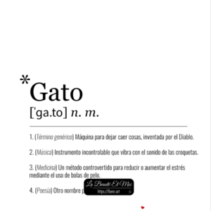 Cartel imprimible Definición de gato
