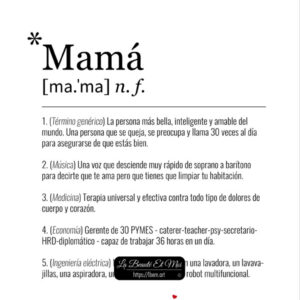 Cartel imprimible Definición de Mamá (regalo de cumpleaños, día de la madre)