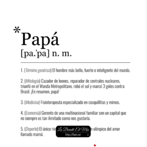 Cartel imprimible Definición de Papá (regalo de cumpleaños, día del padre)