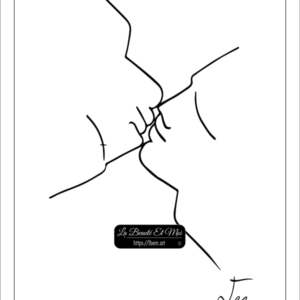 Póster Jean Cocteau - El beso - dibujo para imprimir